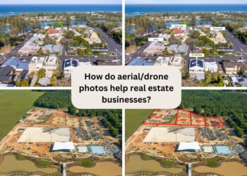 How do aerial/drone photos help real estate businesses?
